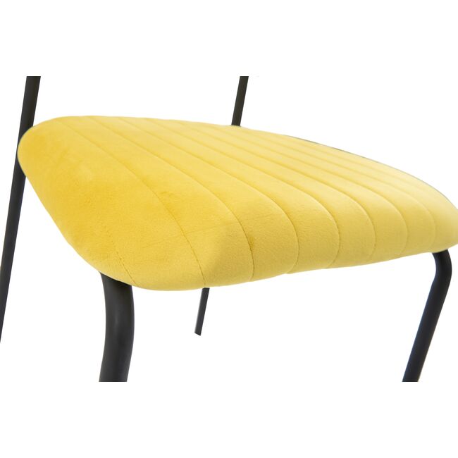 Scaun Bucatarie Tapitat S-211, Stofa, Mustar